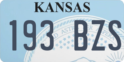 KS license plate 193BZS