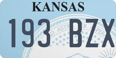 KS license plate 193BZX
