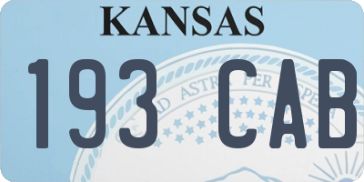 KS license plate 193CAB