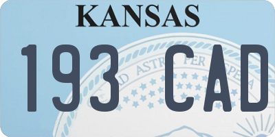 KS license plate 193CAD