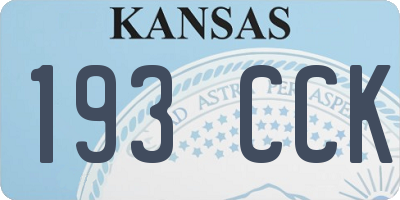 KS license plate 193CCK