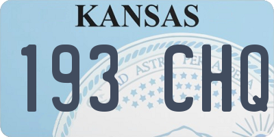 KS license plate 193CHQ