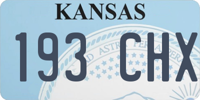 KS license plate 193CHX