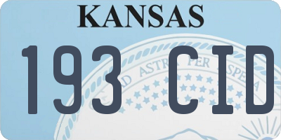 KS license plate 193CID