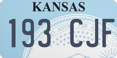 KS license plate 193CJF