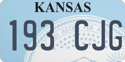 KS license plate 193CJG