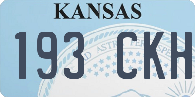 KS license plate 193CKH