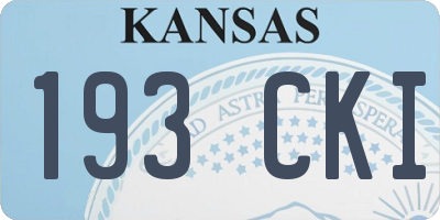 KS license plate 193CKI