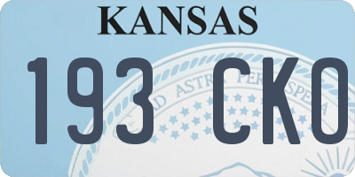 KS license plate 193CKO
