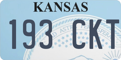 KS license plate 193CKT