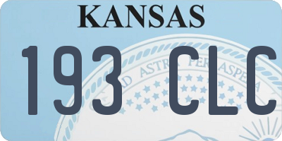 KS license plate 193CLC
