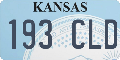 KS license plate 193CLD