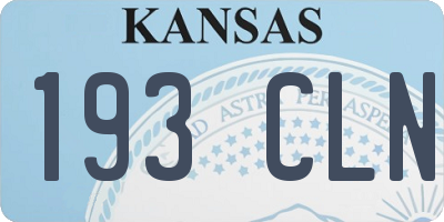 KS license plate 193CLN
