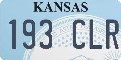 KS license plate 193CLR