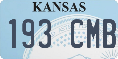 KS license plate 193CMB