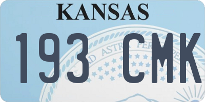 KS license plate 193CMK