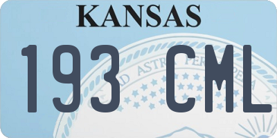 KS license plate 193CML