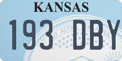 KS license plate 193DBY