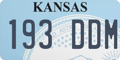KS license plate 193DDM
