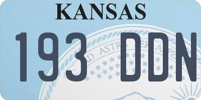 KS license plate 193DDN