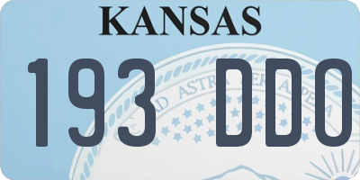 KS license plate 193DDO