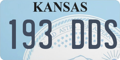 KS license plate 193DDS