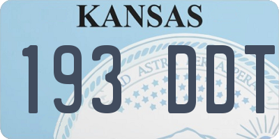 KS license plate 193DDT