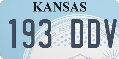 KS license plate 193DDV