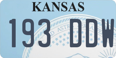 KS license plate 193DDW