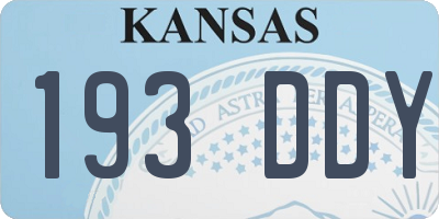KS license plate 193DDY