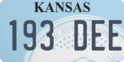 KS license plate 193DEE