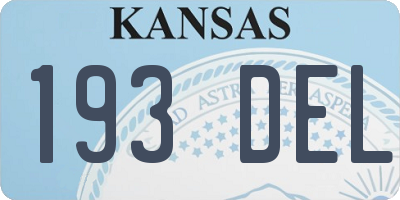 KS license plate 193DEL