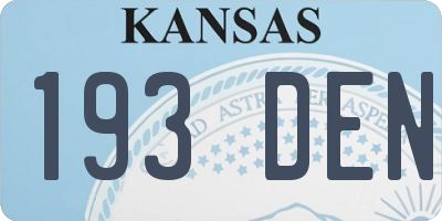 KS license plate 193DEN