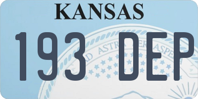 KS license plate 193DEP