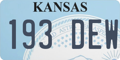 KS license plate 193DEW