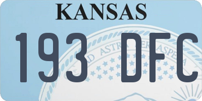 KS license plate 193DFC