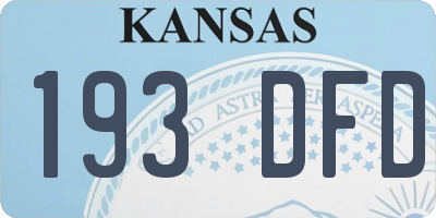 KS license plate 193DFD