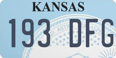KS license plate 193DFG