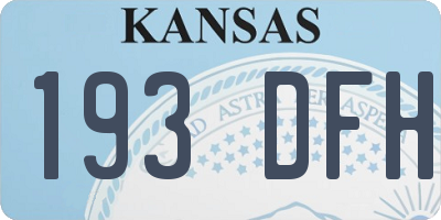 KS license plate 193DFH