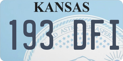 KS license plate 193DFI