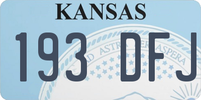 KS license plate 193DFJ