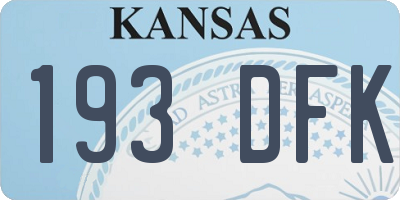 KS license plate 193DFK