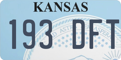 KS license plate 193DFT