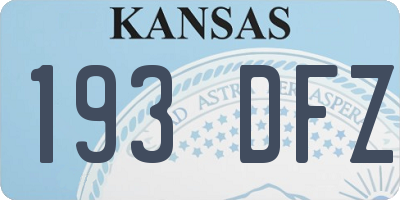 KS license plate 193DFZ