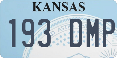 KS license plate 193DMP