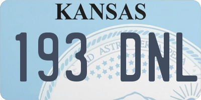 KS license plate 193DNL