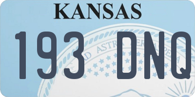 KS license plate 193DNQ