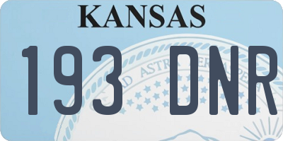 KS license plate 193DNR