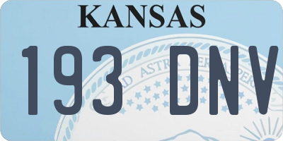 KS license plate 193DNV