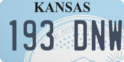 KS license plate 193DNW